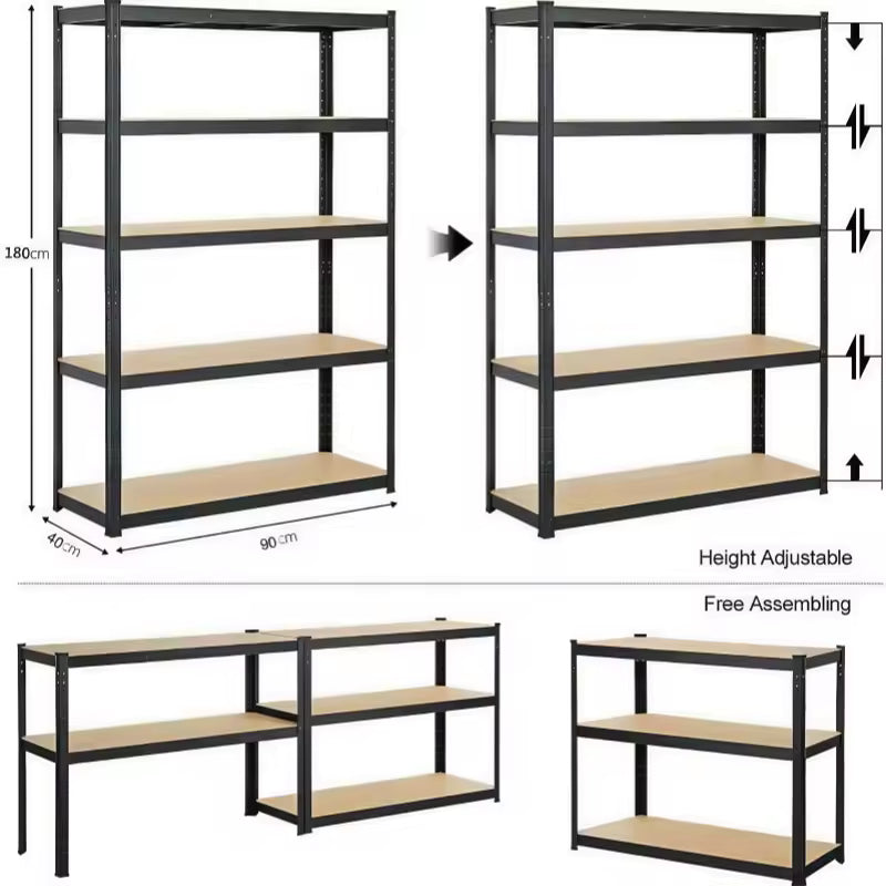 5-Tier Boltless Metal Shelf – Adjustable Storage Rack for Garage, Shed & Warehouse