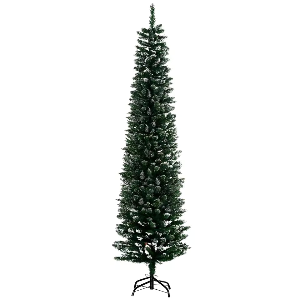 6ft Artificial Snow-Dipped Christmas Tree – Frosted Winter Pine with Metal Stand
