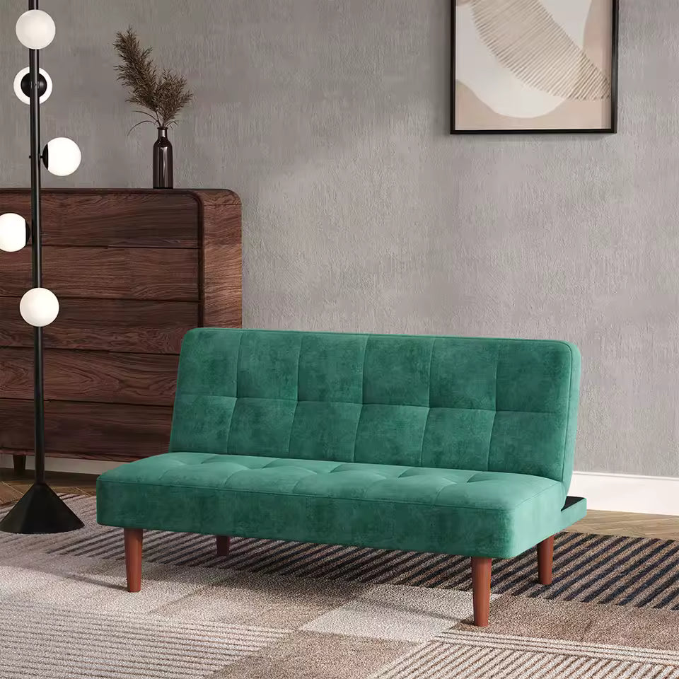 Small Modern 2-Seater Padded Convertible Sofa Bed