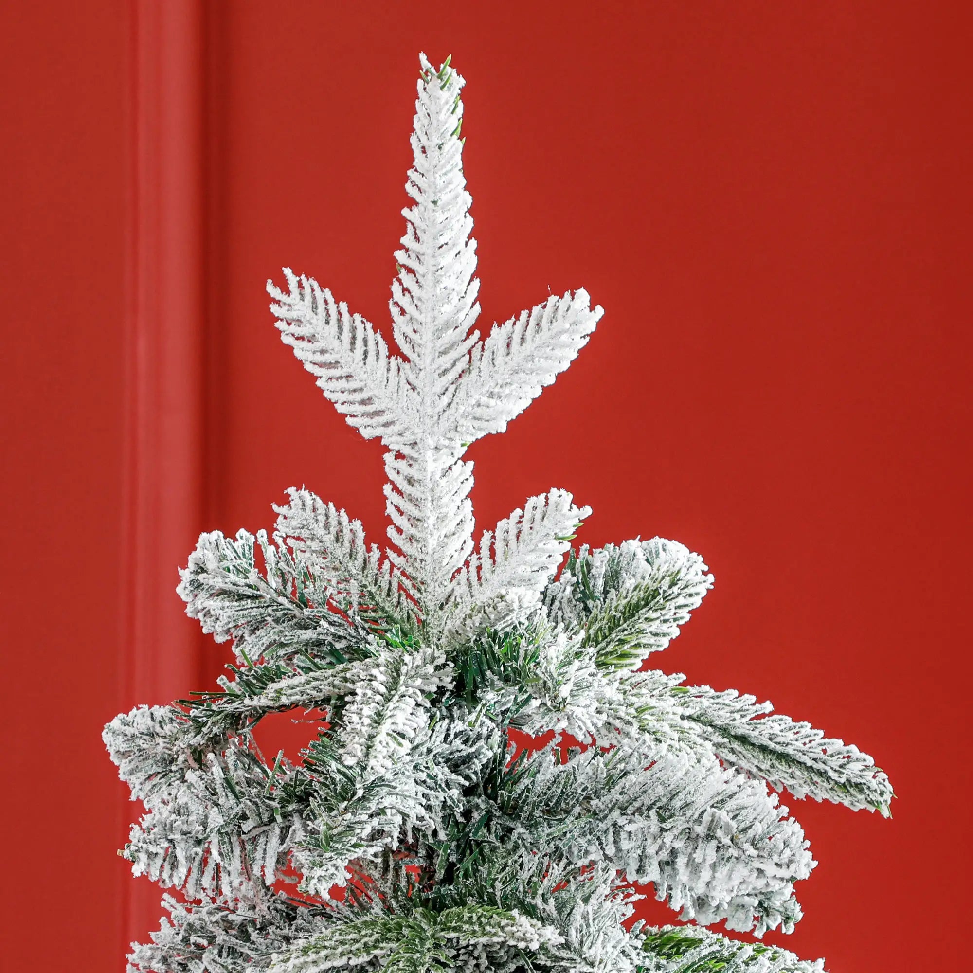 6ft Snow-Covered Pencil Christmas Tree – Unlit Artificial Tree with 600 Tips & Metal Stand