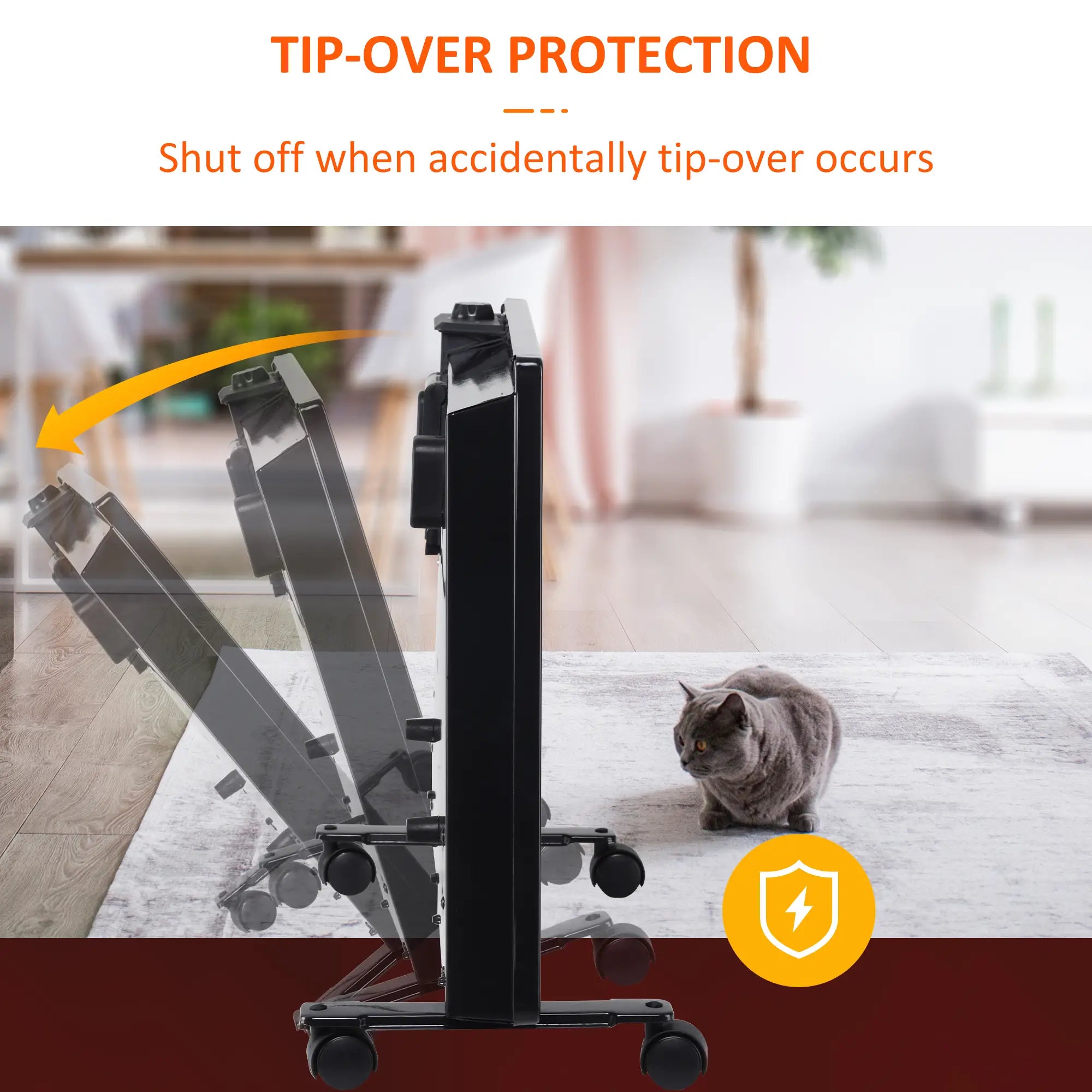 2-in-1 1300W Electric Heater - Freestanding or Wall-Mounted