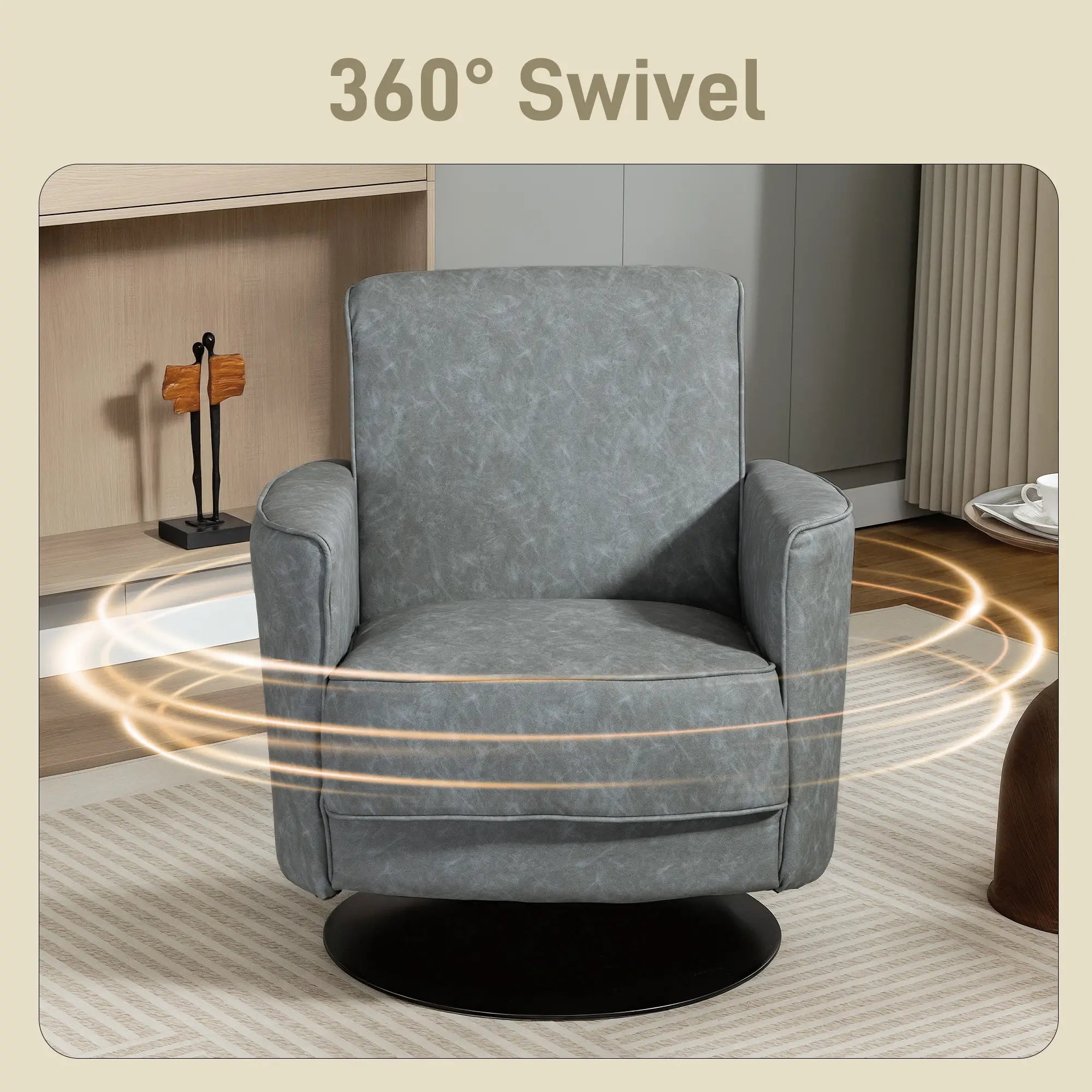 Upholstered Swivel Accent Chair