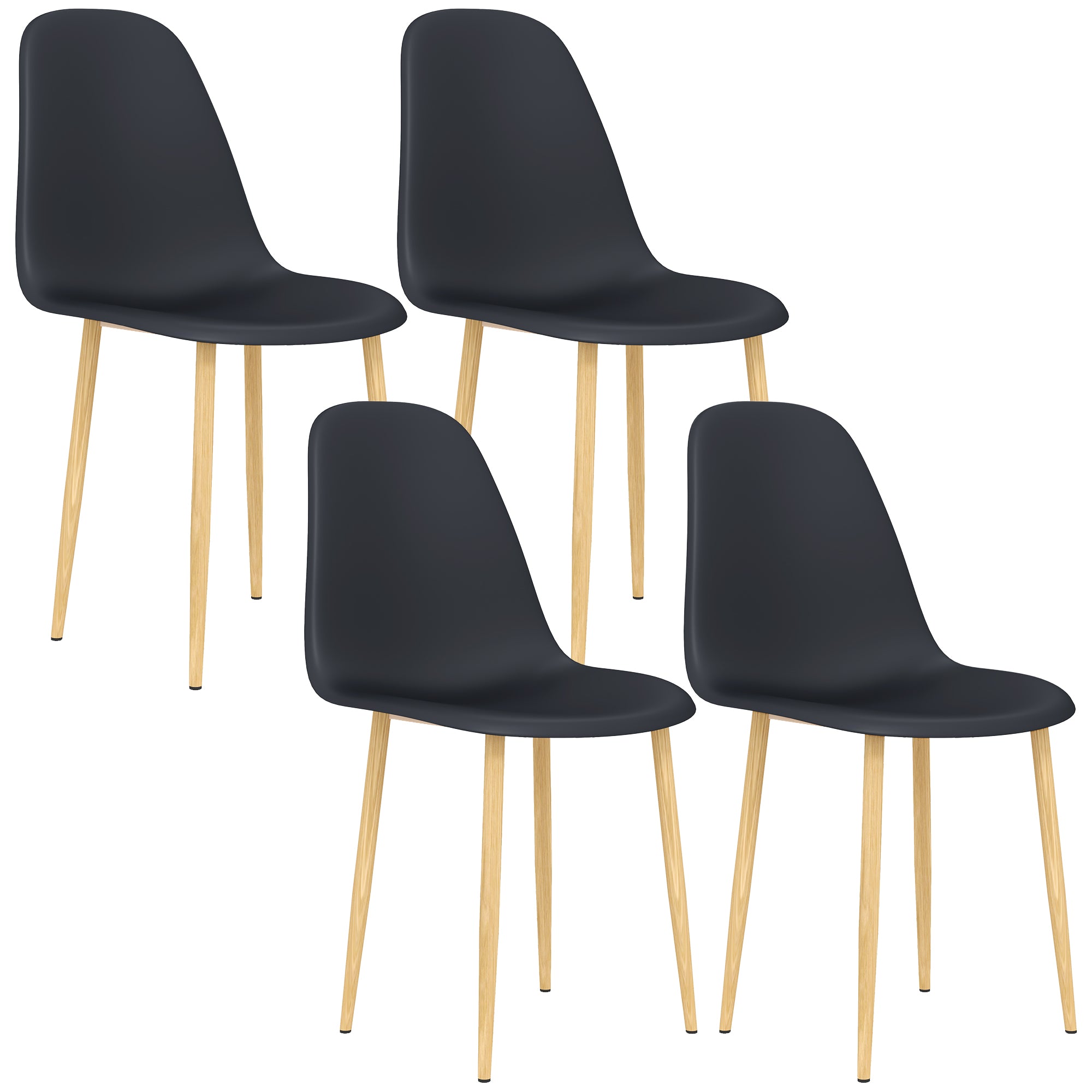 Modern Dining Chairs Set of 4 - Black