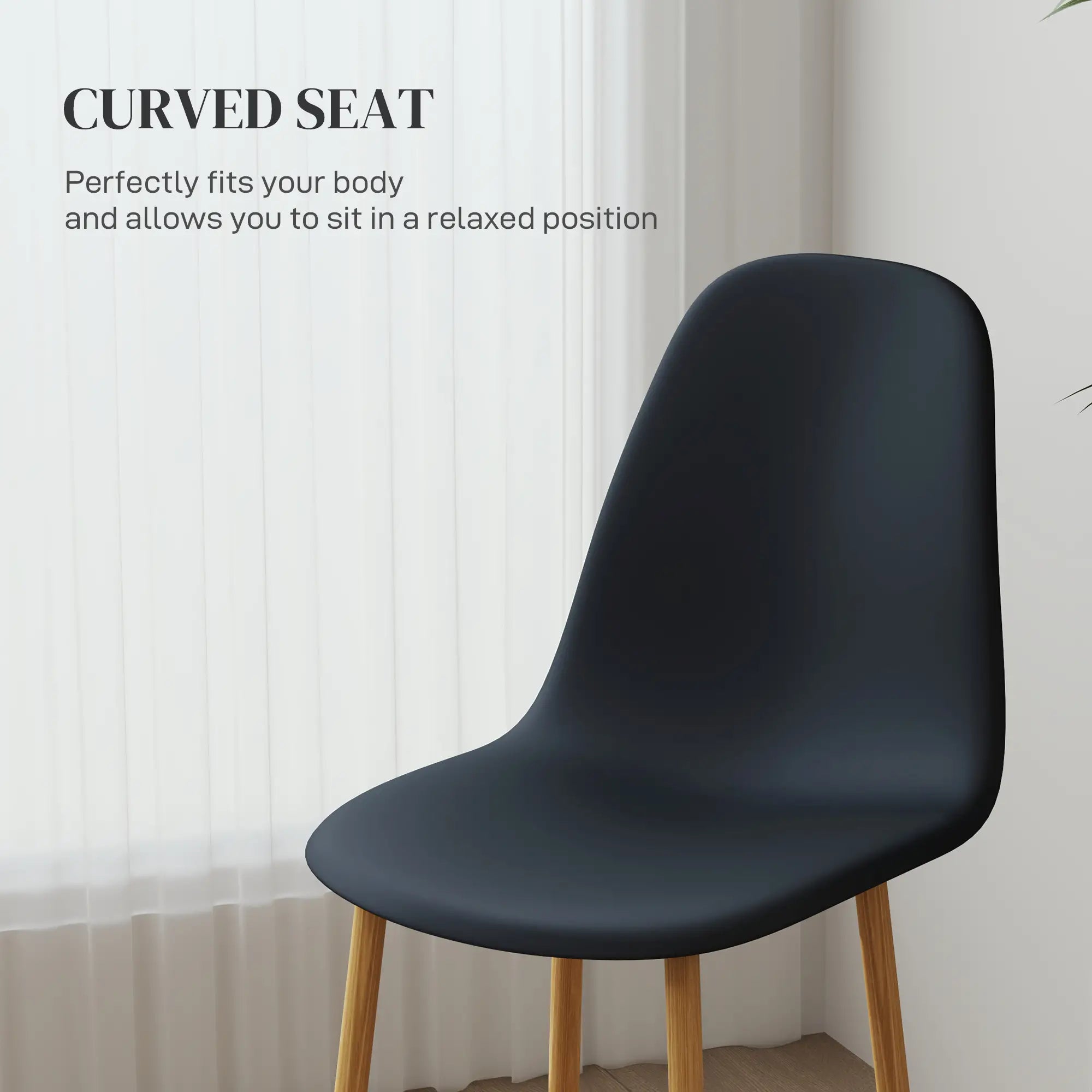 Modern Dining Chairs Set of 4 - Black