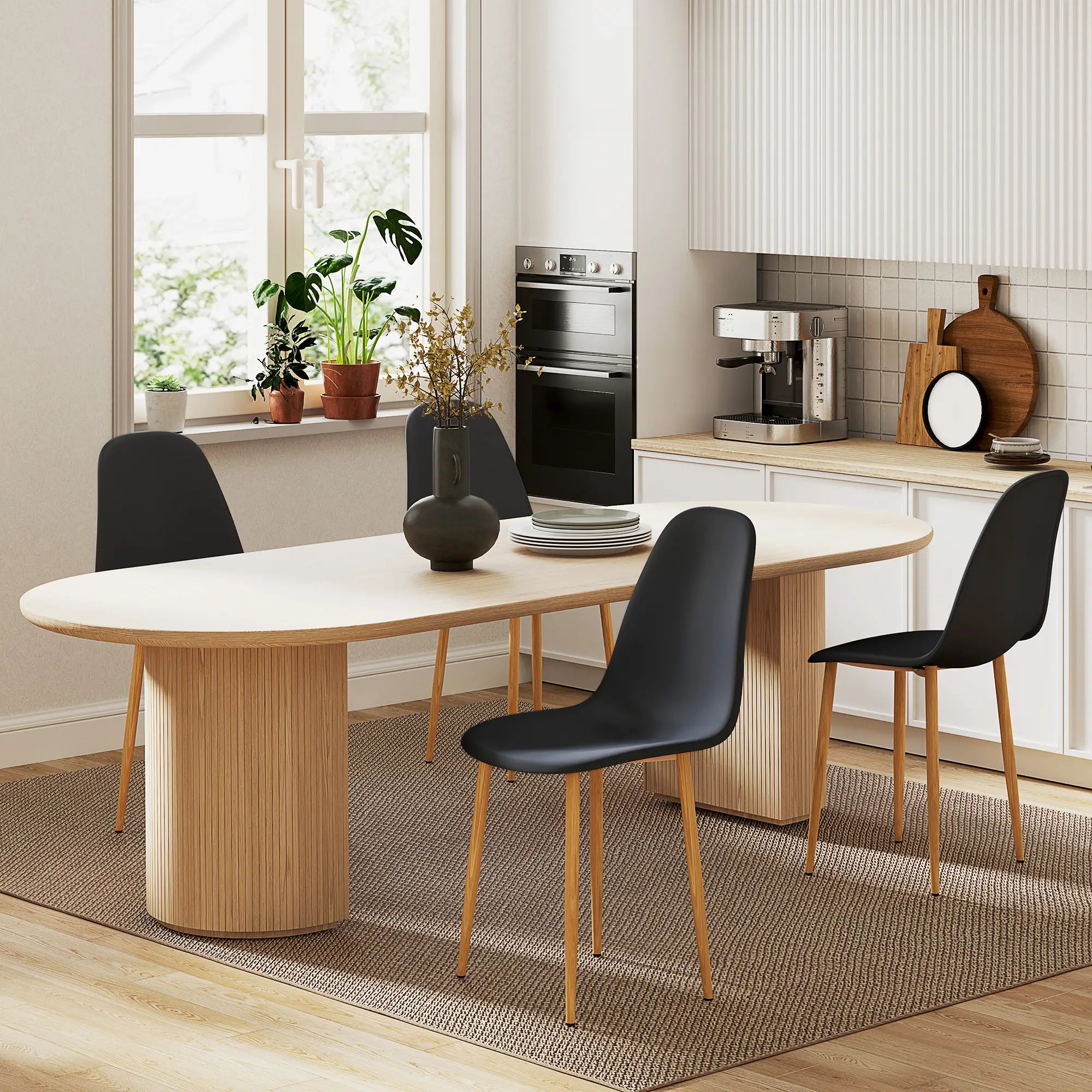 Modern Dining Chairs Set of 4 - Black