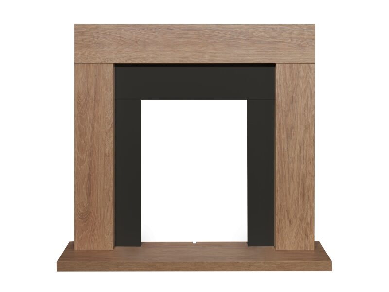 Adam Malmo Fireplace in Oak & Black, 39 Inch