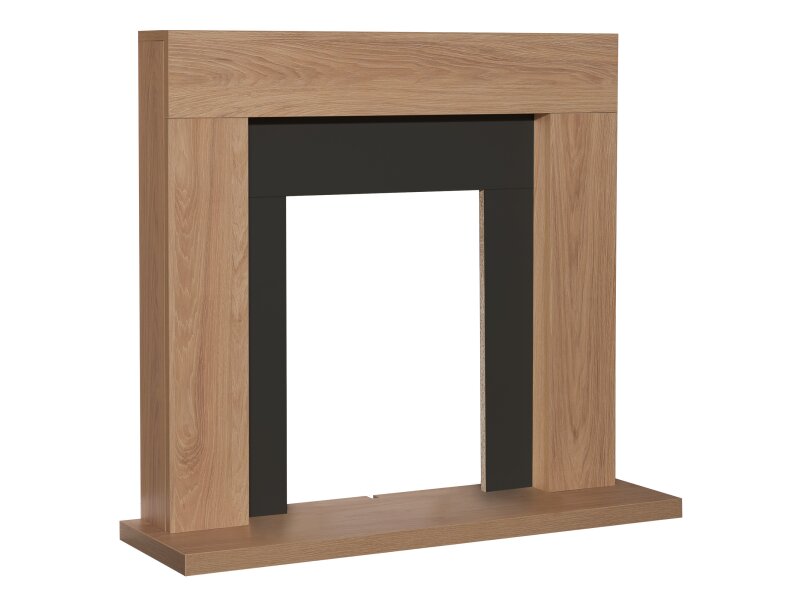 Adam Malmo Fireplace in Oak & Black, 39 Inch