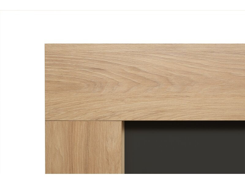 Adam Malmo Fireplace in Oak & Black, 39 Inch