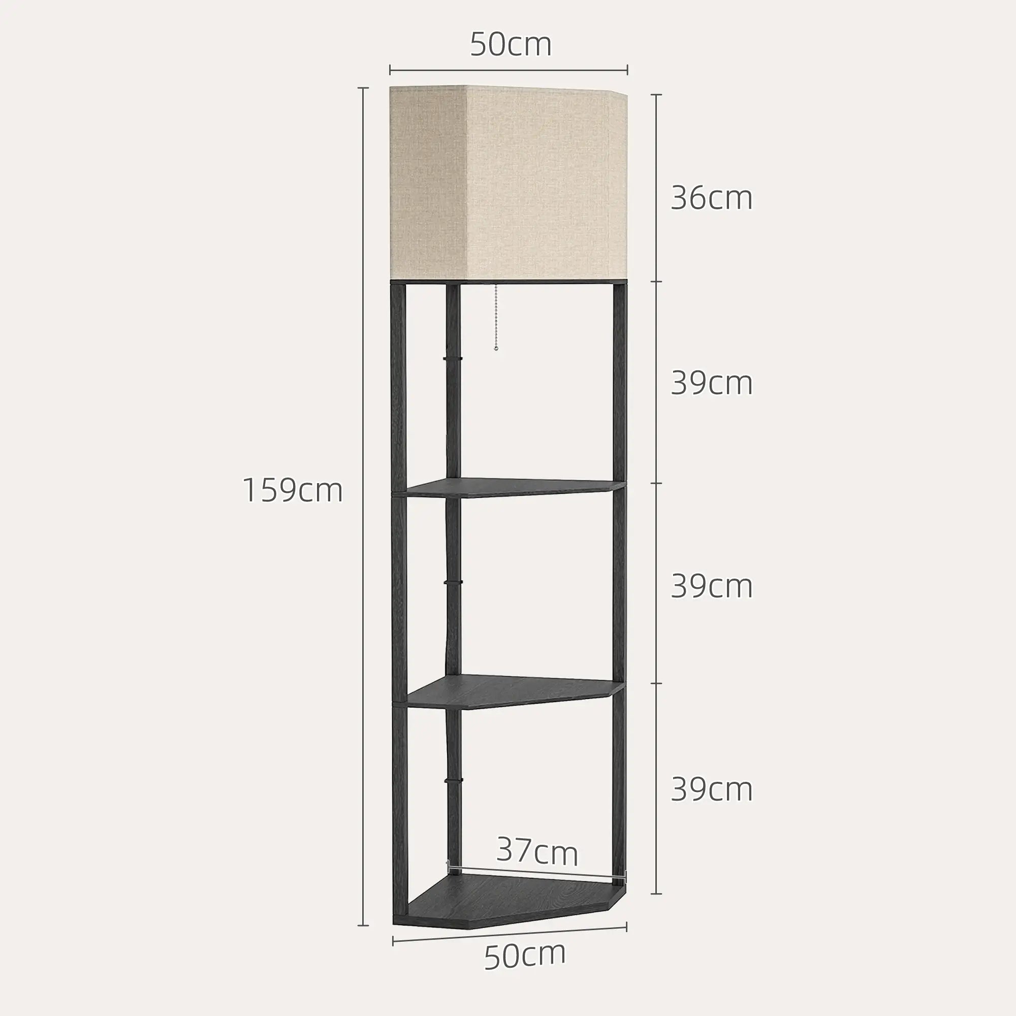 Corner Shelf Floor Lamp with Chain Switch