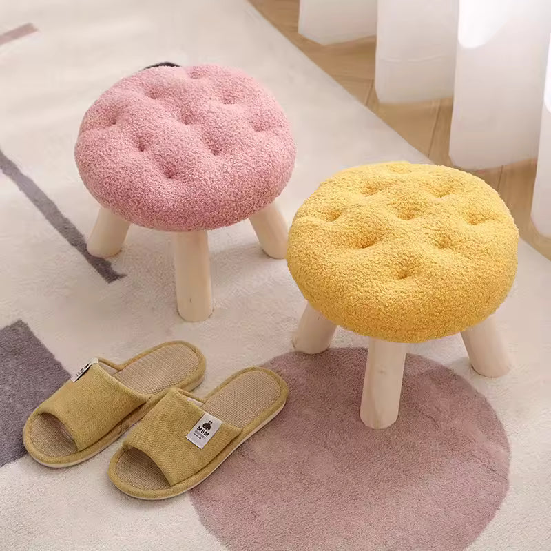 Flower-Shaped Footstool – Small Round Stool for Living Room & Bedroom