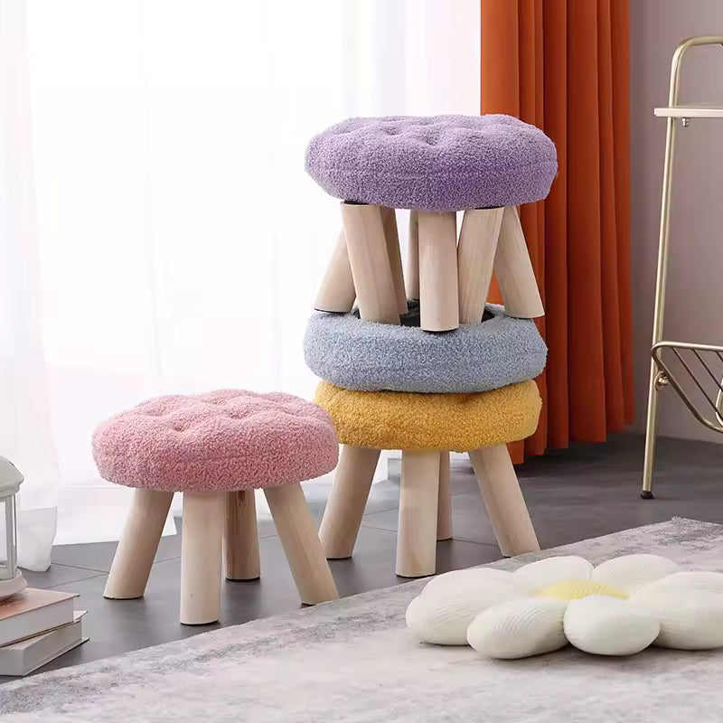 Flower-Shaped Footstool – Small Round Stool for Living Room & Bedroom