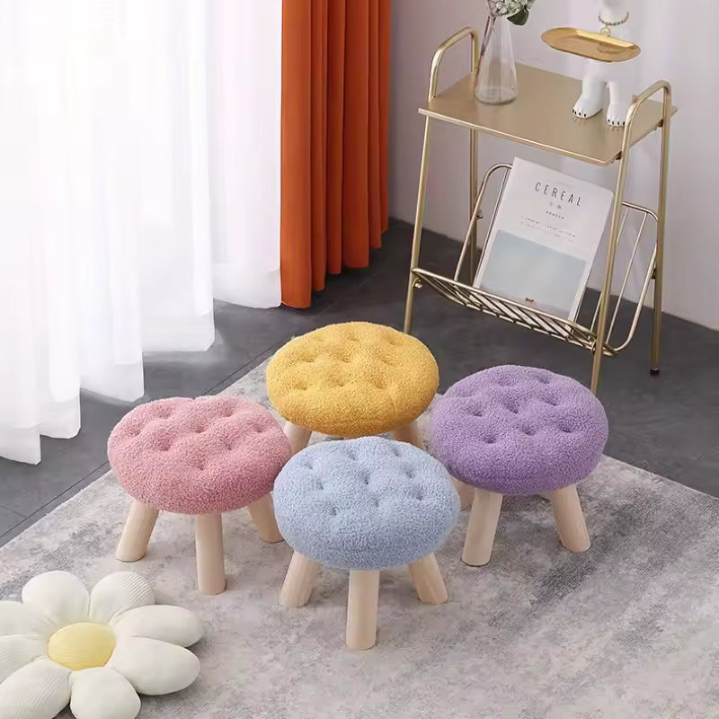 Flower-Shaped Footstool – Small Round Stool for Living Room & Bedroom