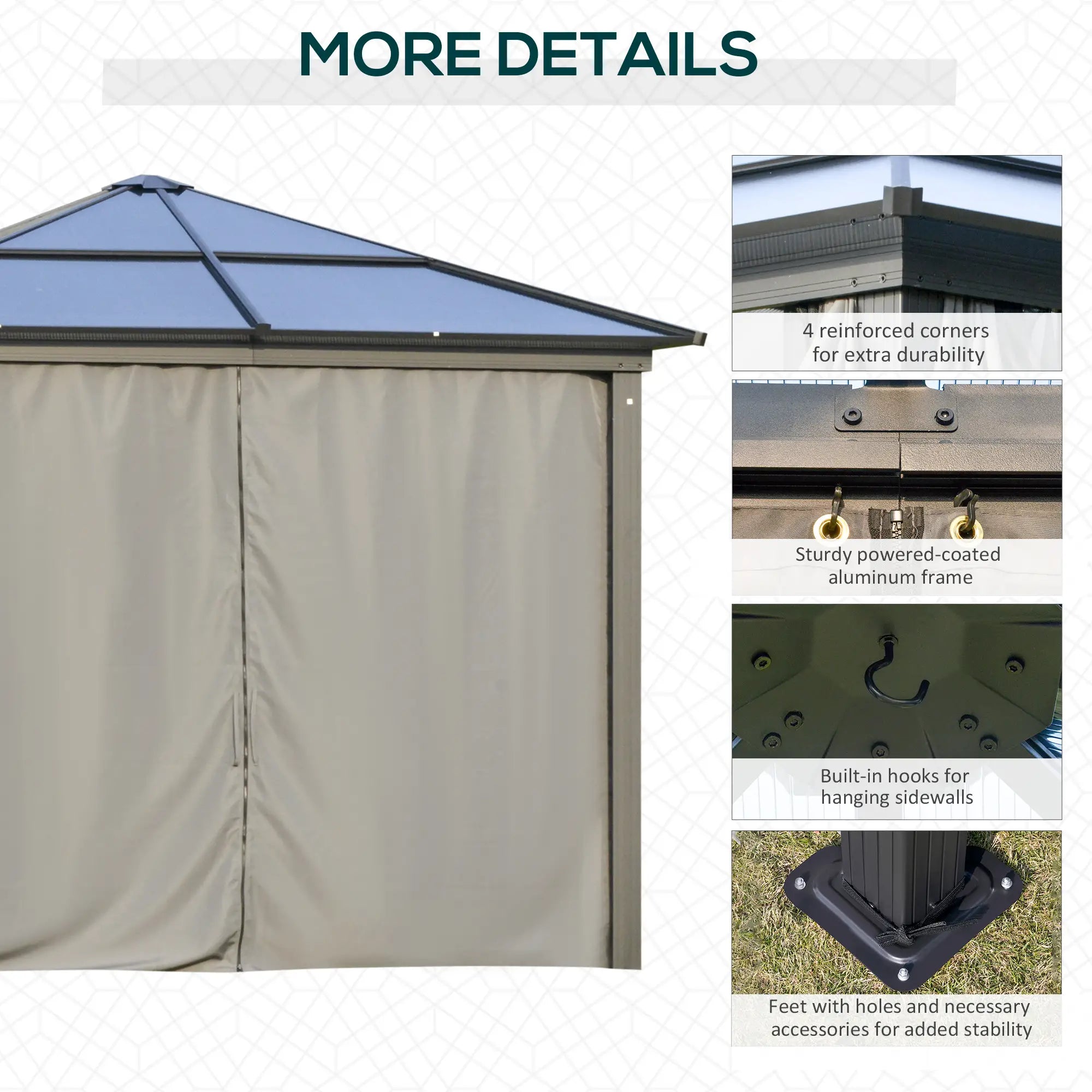 3 x 3m Hardtop Gazebo Canopy