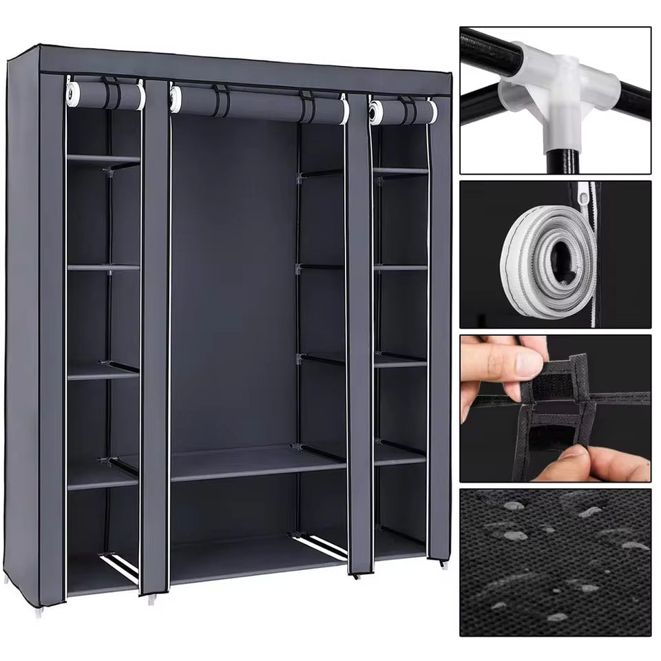 Portable Wardrobe Clothes Organizer – Non-Woven Fabric Storage Closet
