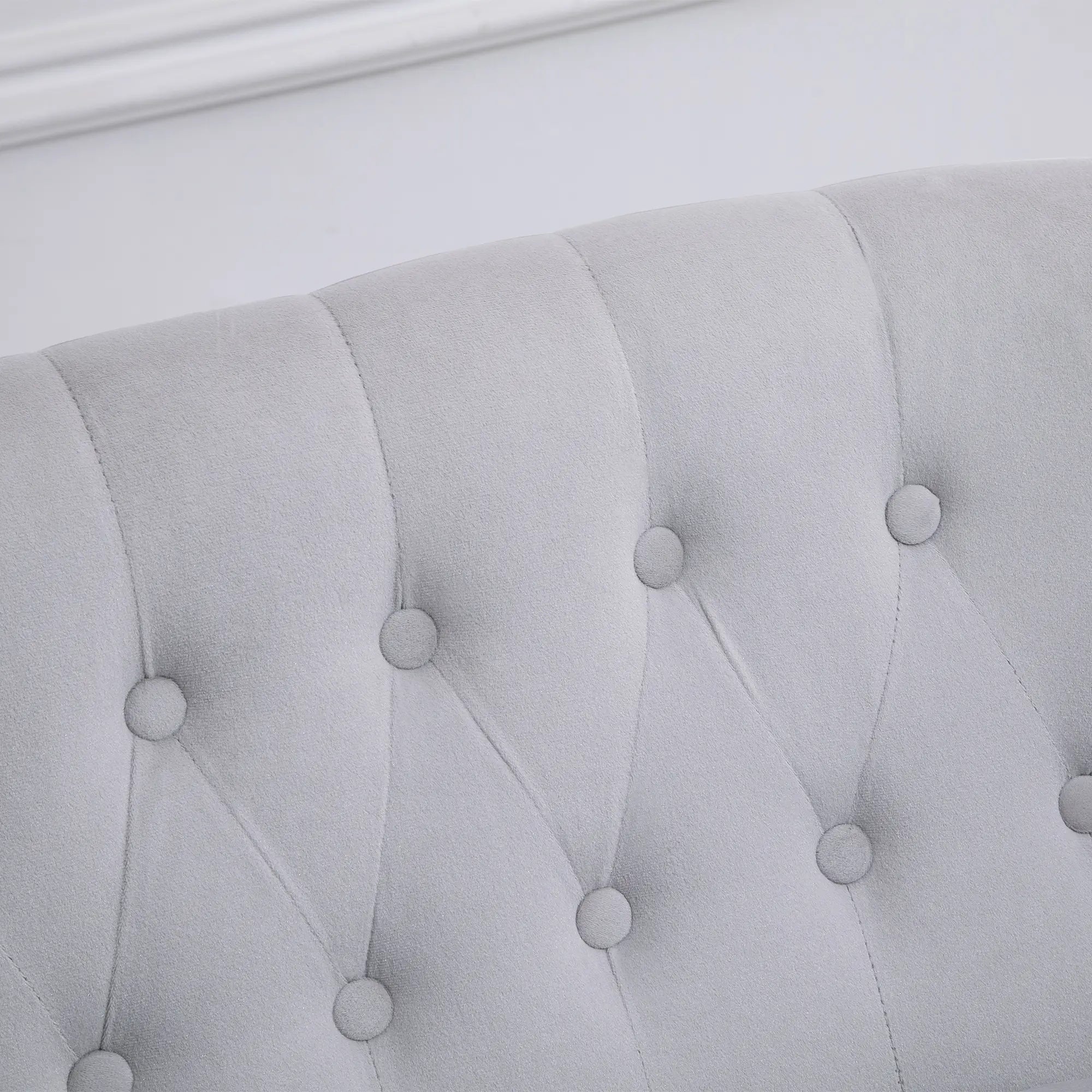 Velvet 2-Seater Sofa - Button Tufted Wingback Loveseat
