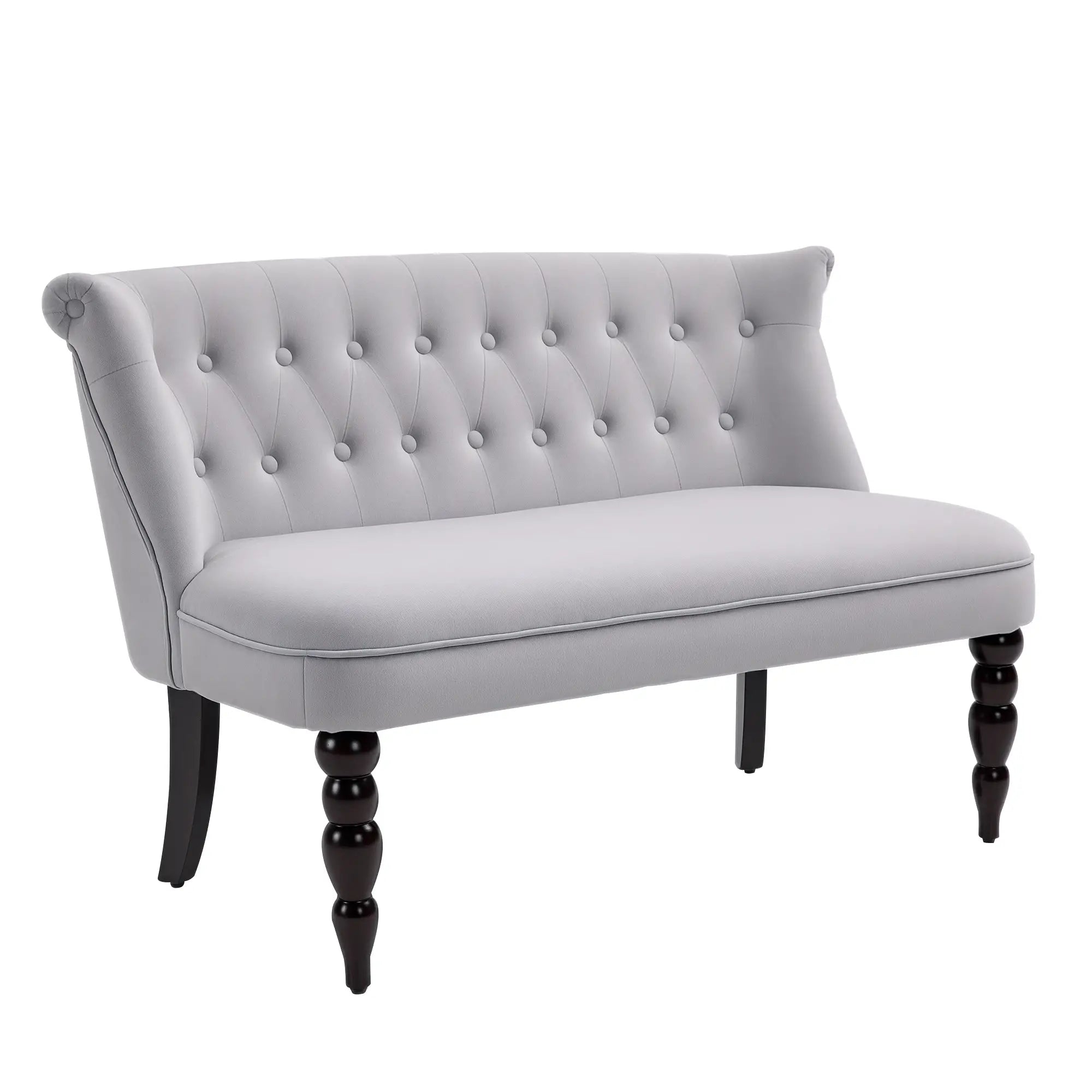 Velvet 2-Seater Sofa - Button Tufted Wingback Loveseat