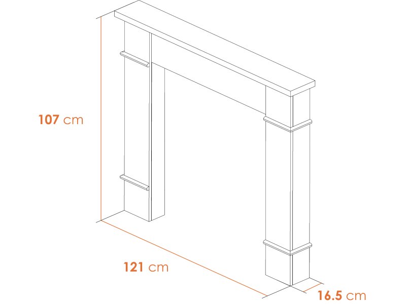 Adam Linton Mantelpiece with Downlights in Pure White, 48 Inch