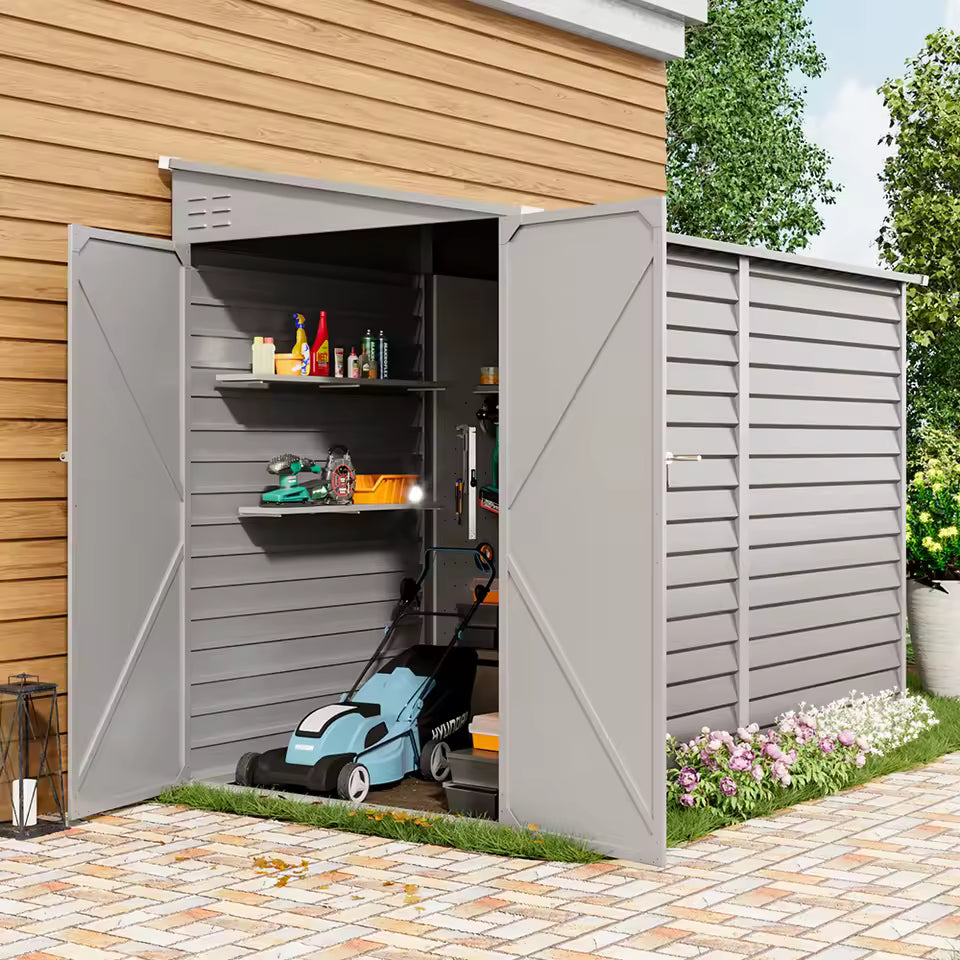 Outdoor Storage Shed - Waterproof Metal Tool House