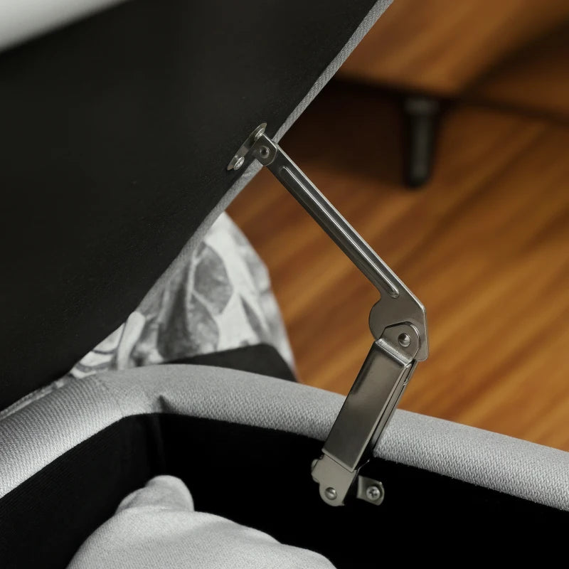 Linen-Look Storage Ottoman