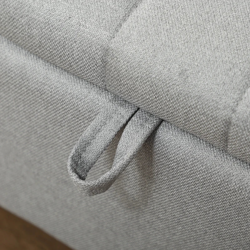 Linen-Look Storage Ottoman