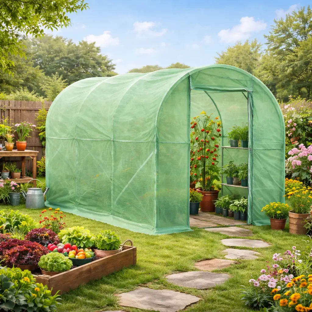 3 x 2 x 2m Polytunnel Greenhouse with Hinged Door
