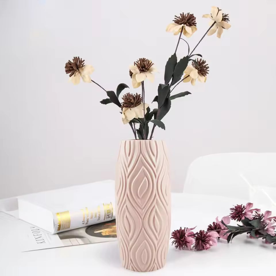 Nordic Style Plastic Glaze Vase – Modern Shatterproof Flower Vase for Home & Plant Arrangements
