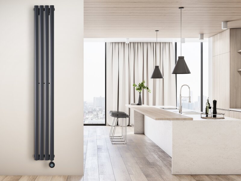 Eden Teppra 1200W Electric Vertical Radiator in Anthracite with Smart WiFi Control