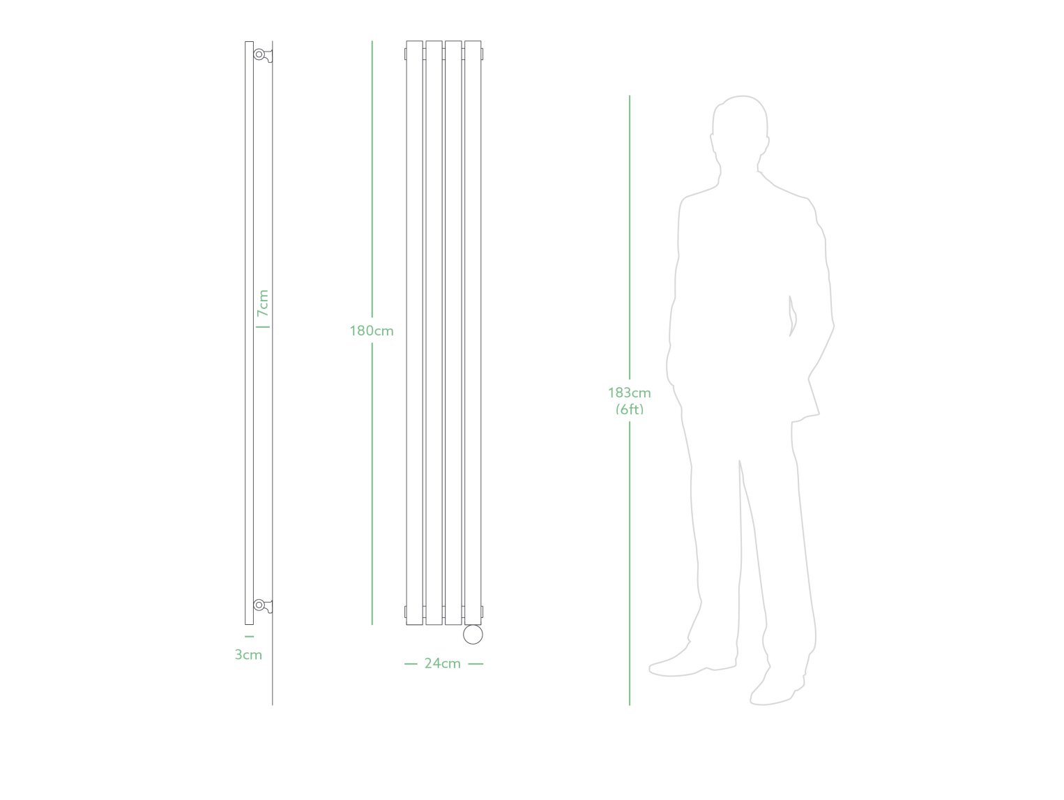 Eden Teppra 1200W Electric Vertical Radiator in Anthracite with Smart WiFi Control