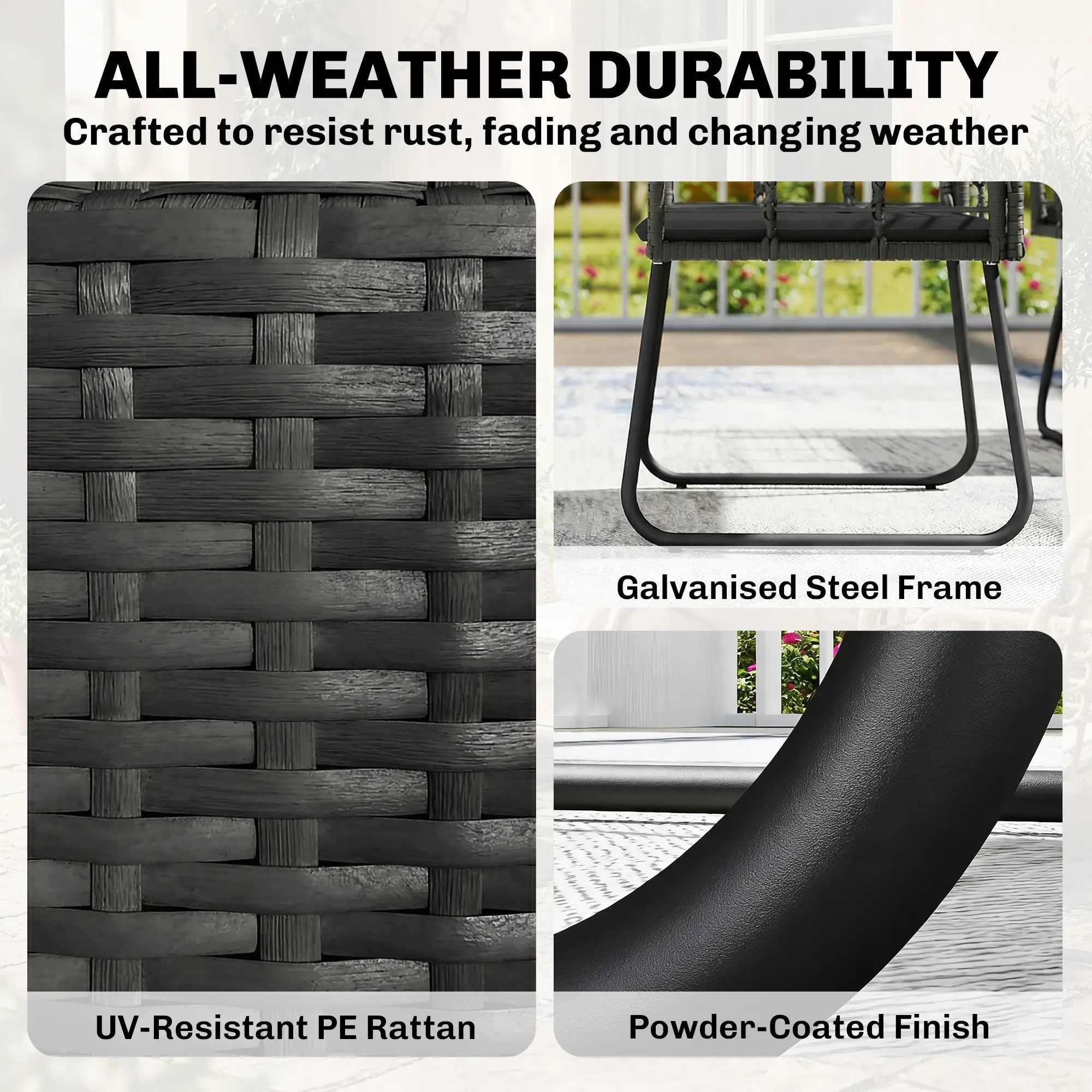 4 Piece Rattan Garden Furniture Set