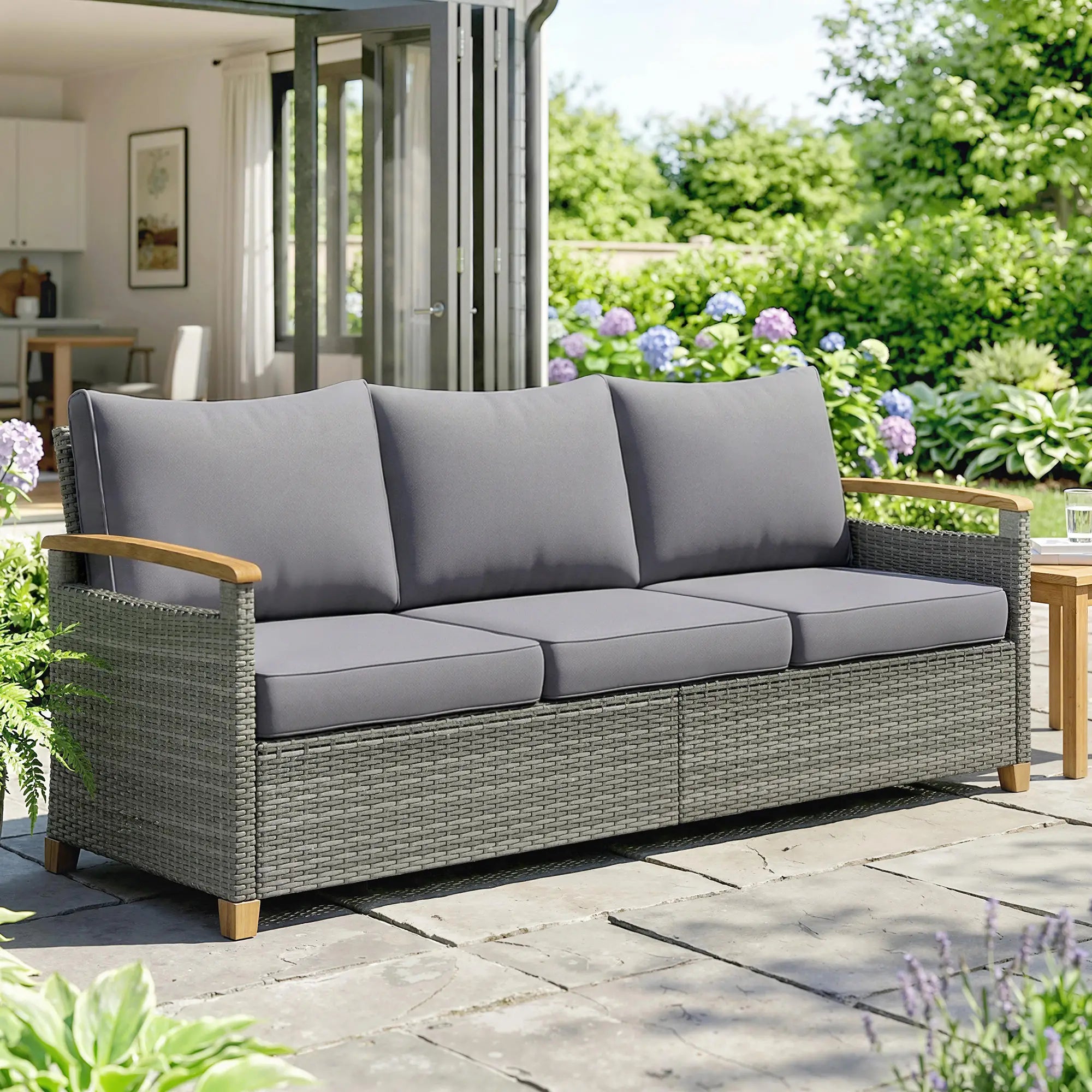 3 Seater Rattan Garden Sofa
