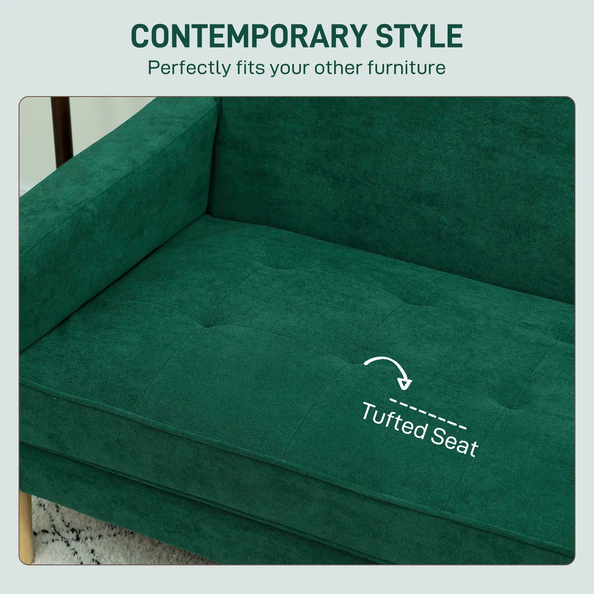 Two-Seater Velvet-Feel Sofa