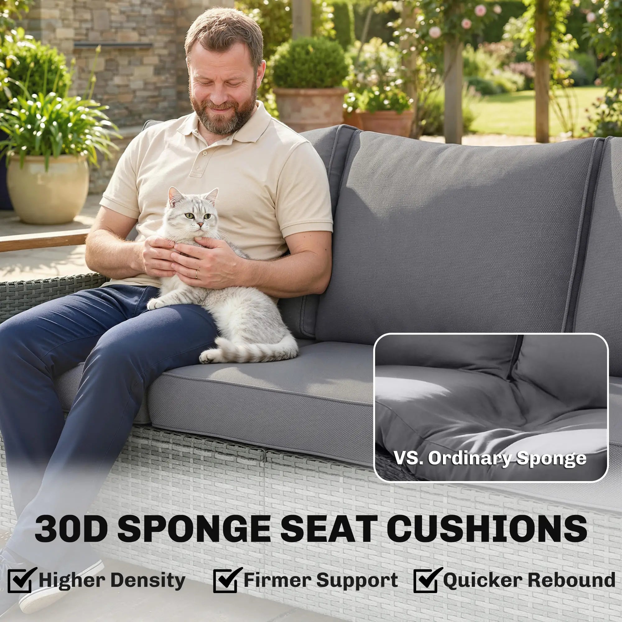 3 Seater Rattan Garden Sofa