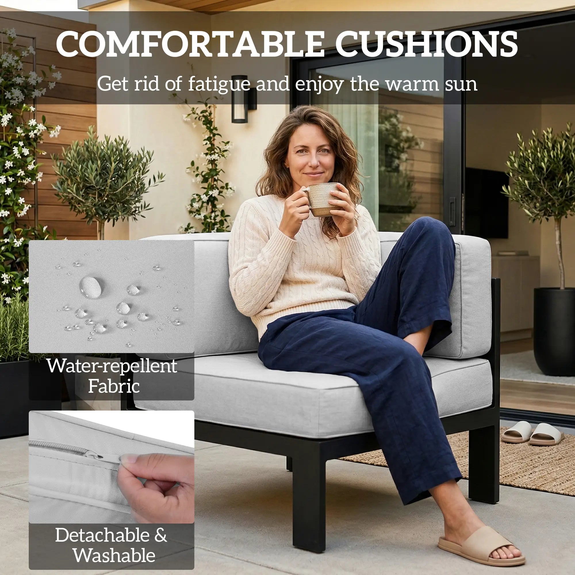 6 Seater Garden Corner Sofa Set