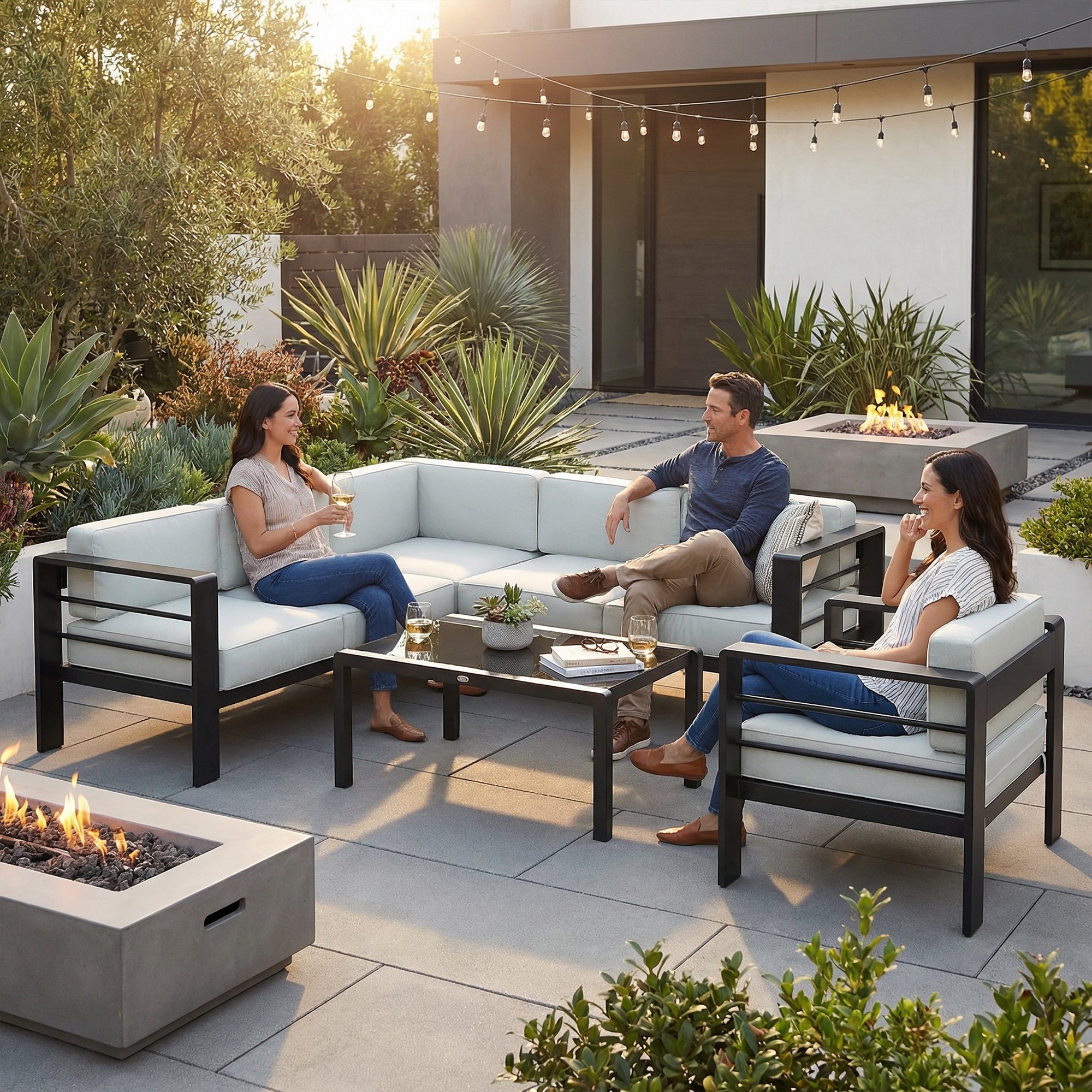 6 Seater Garden Corner Sofa Set