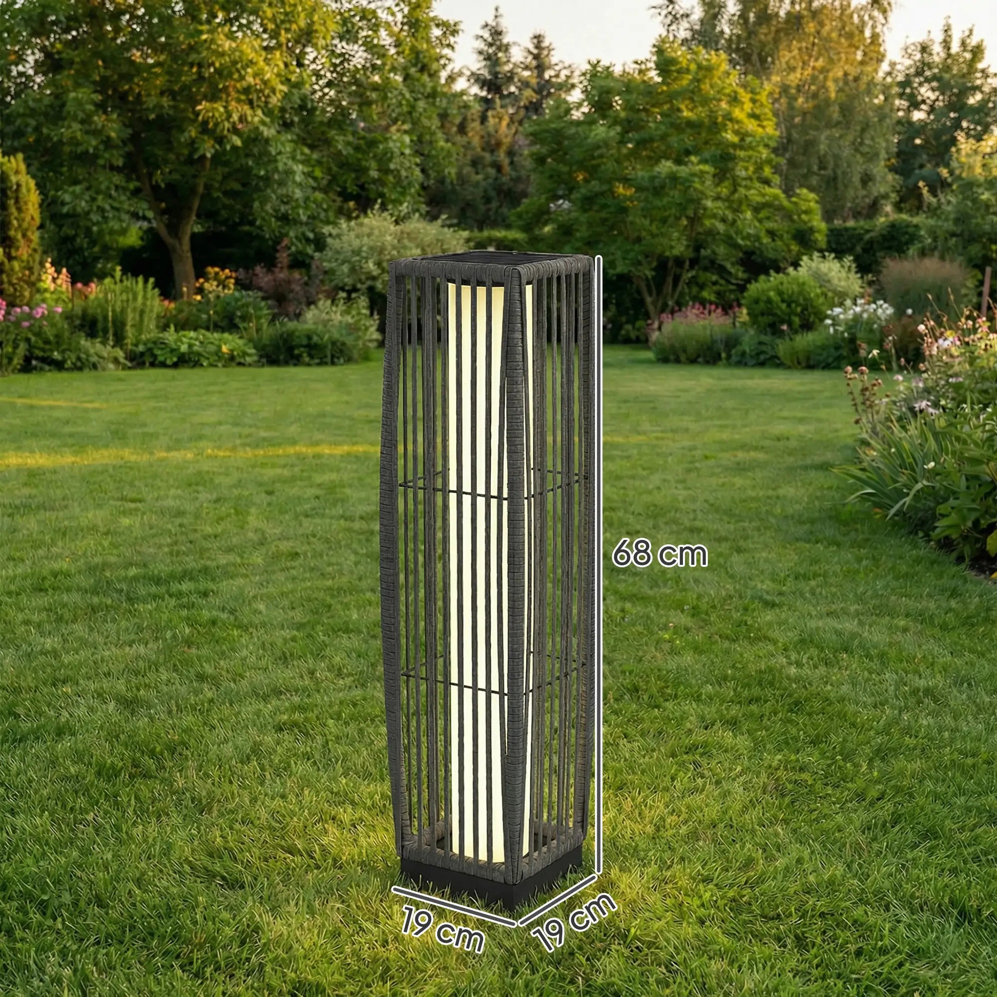 Solar Rattan Floor Lamp