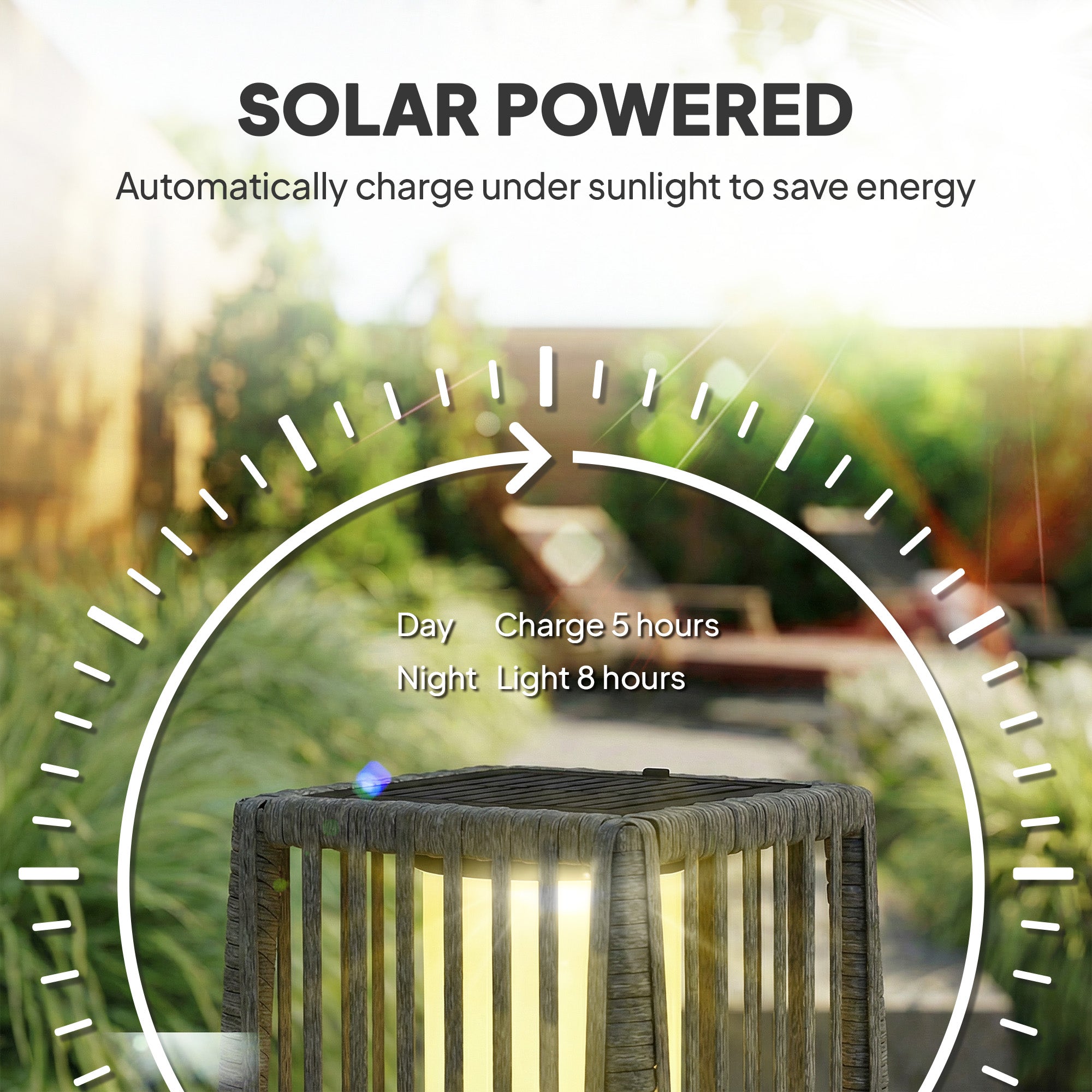 Solar Rattan Floor Lamp