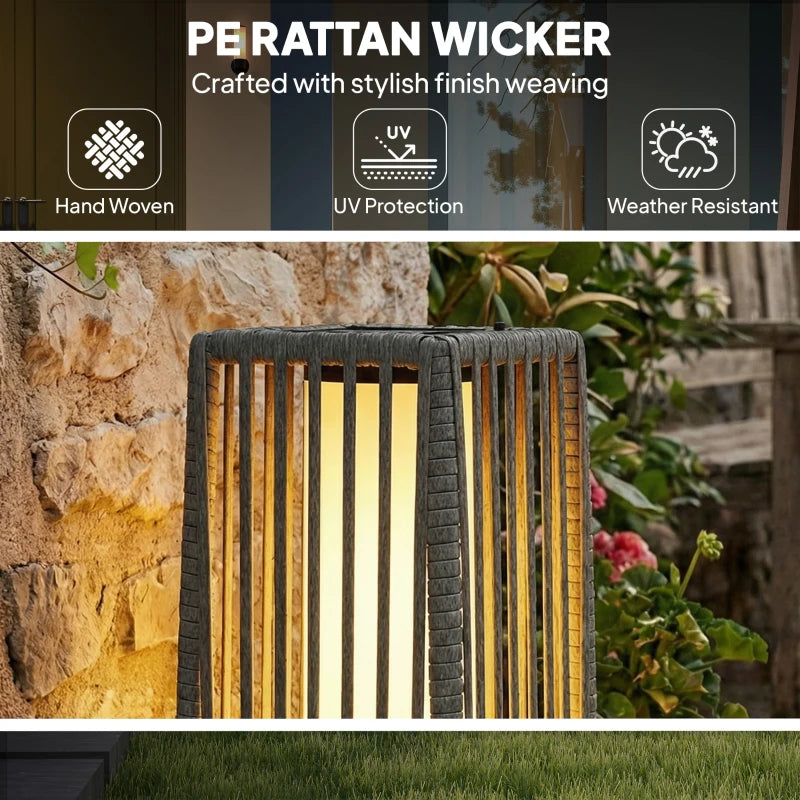 Solar Rattan Floor Lamp