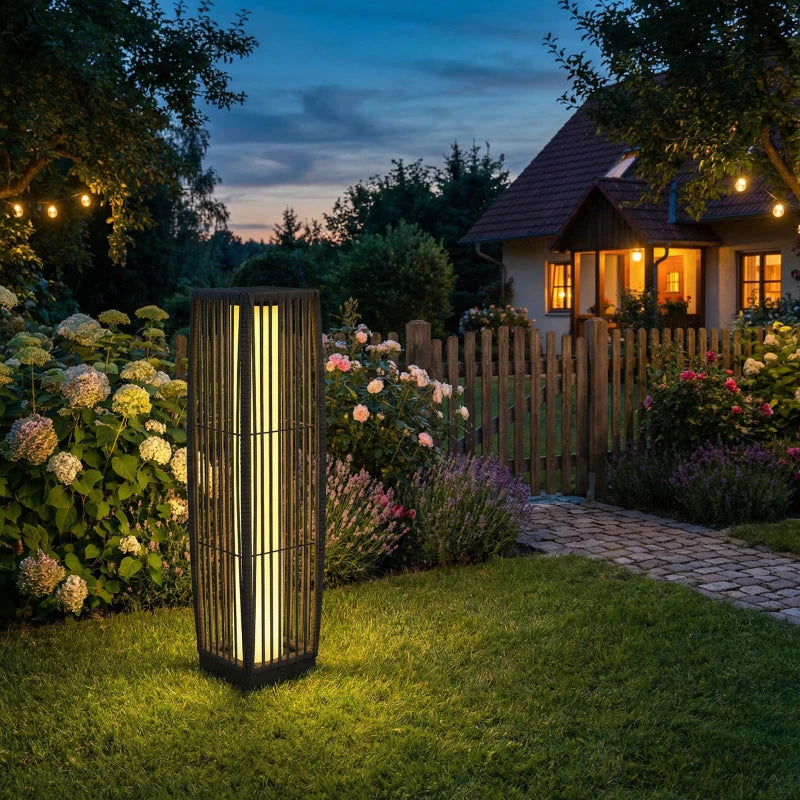 Solar Rattan Floor Lamp