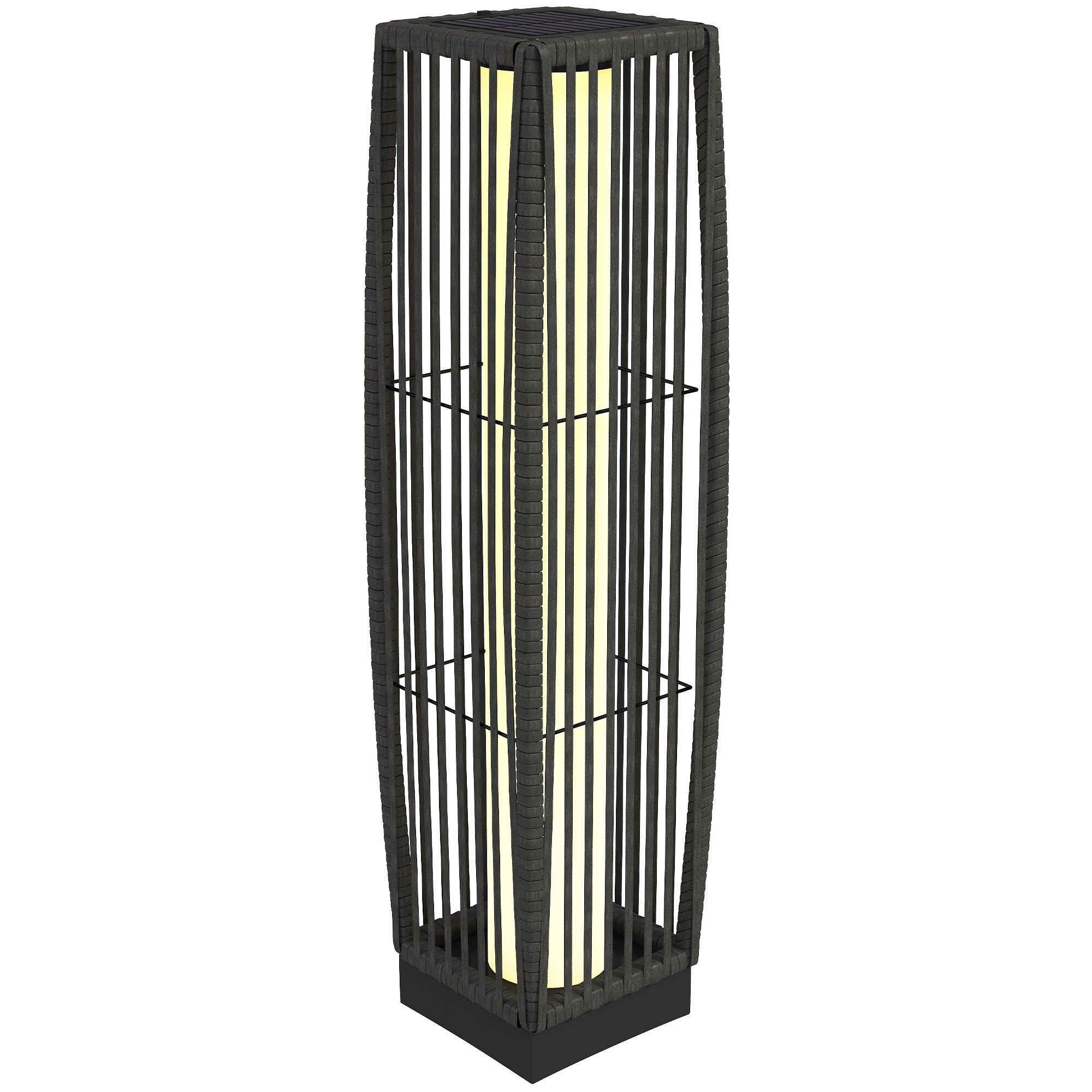 Solar Rattan Floor Lamp