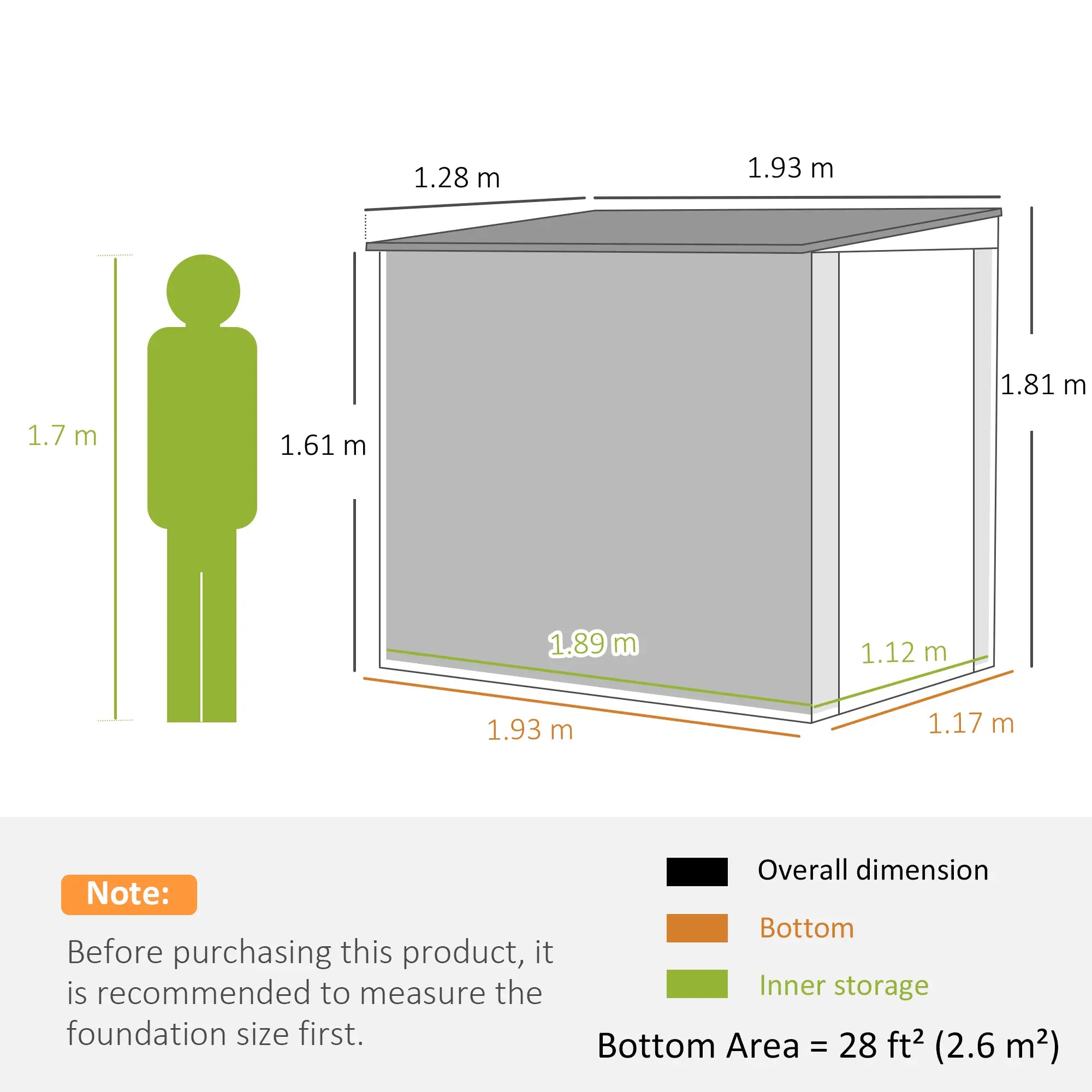4 x 6ft Garden Metal Shed
