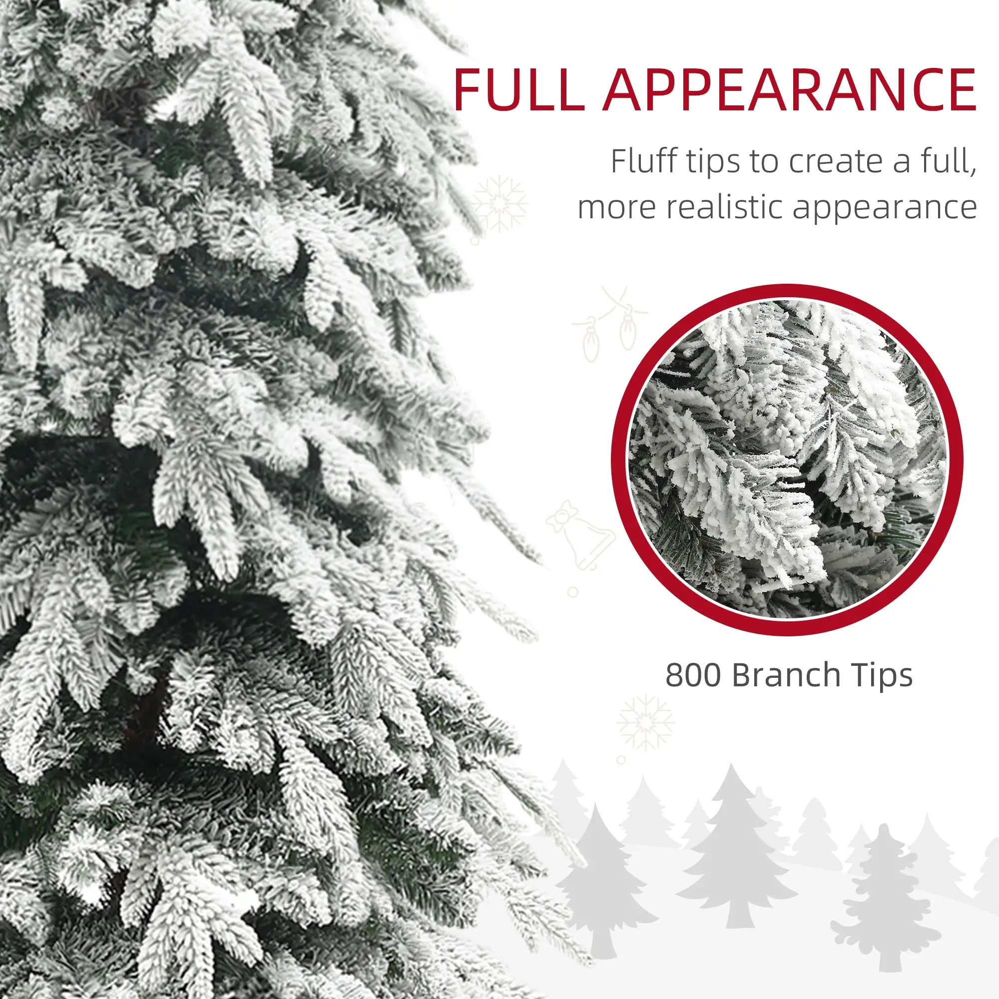7ft Snow-Covered Pencil Christmas Tree – Unlit Artificial Tree with 800 Tips & Metal Stand