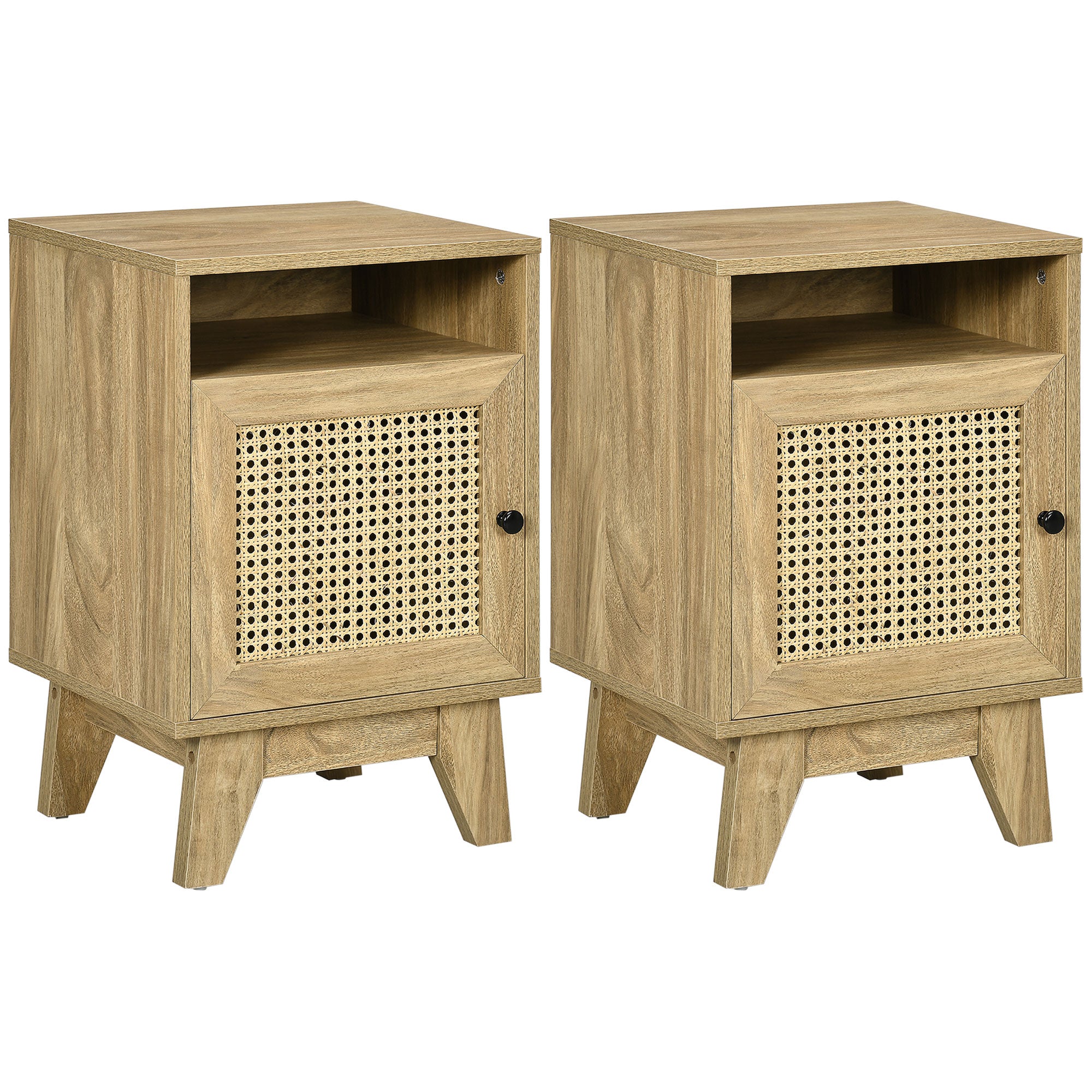 2-Piece Narrow Rattan Nightstands