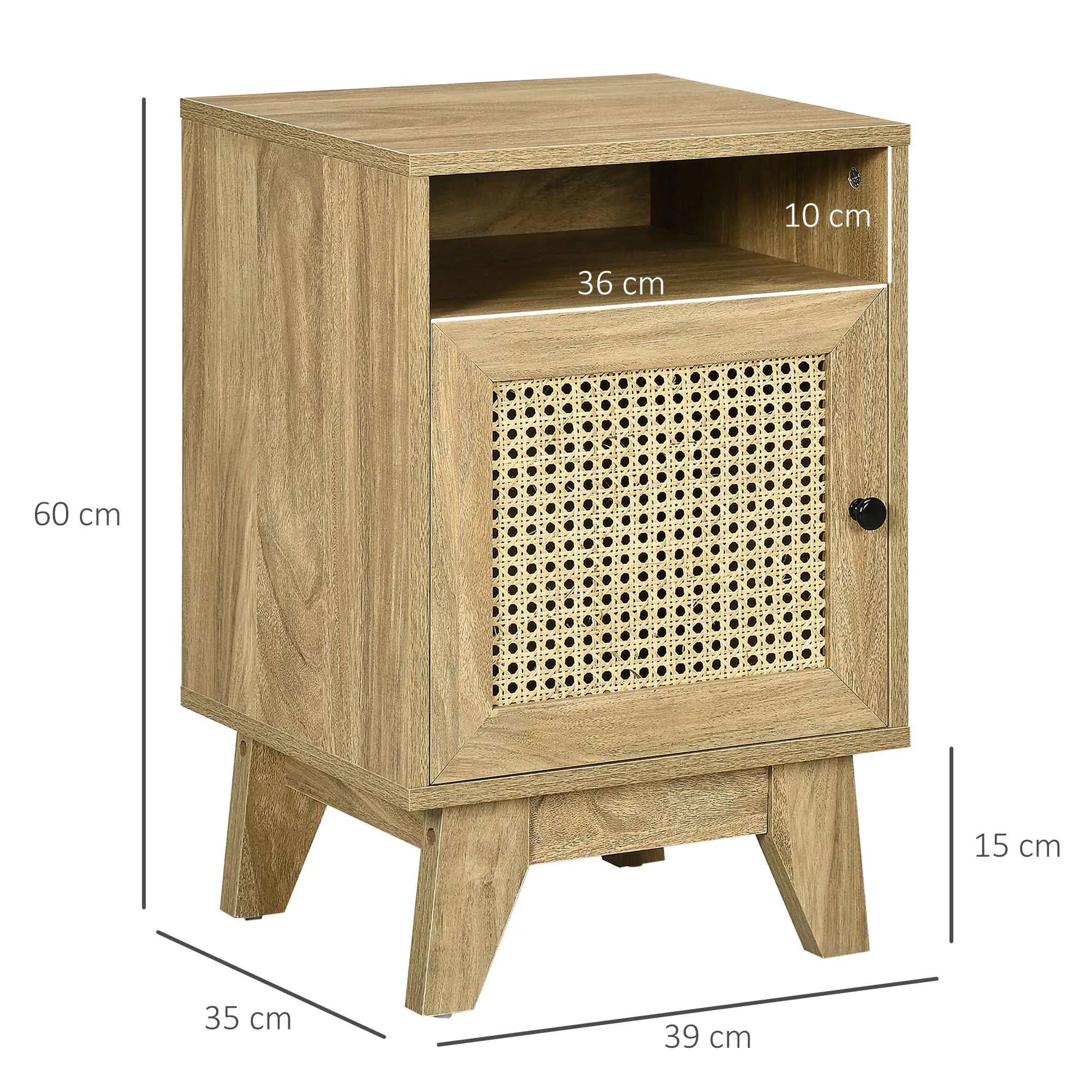 2-Piece Narrow Rattan Nightstands