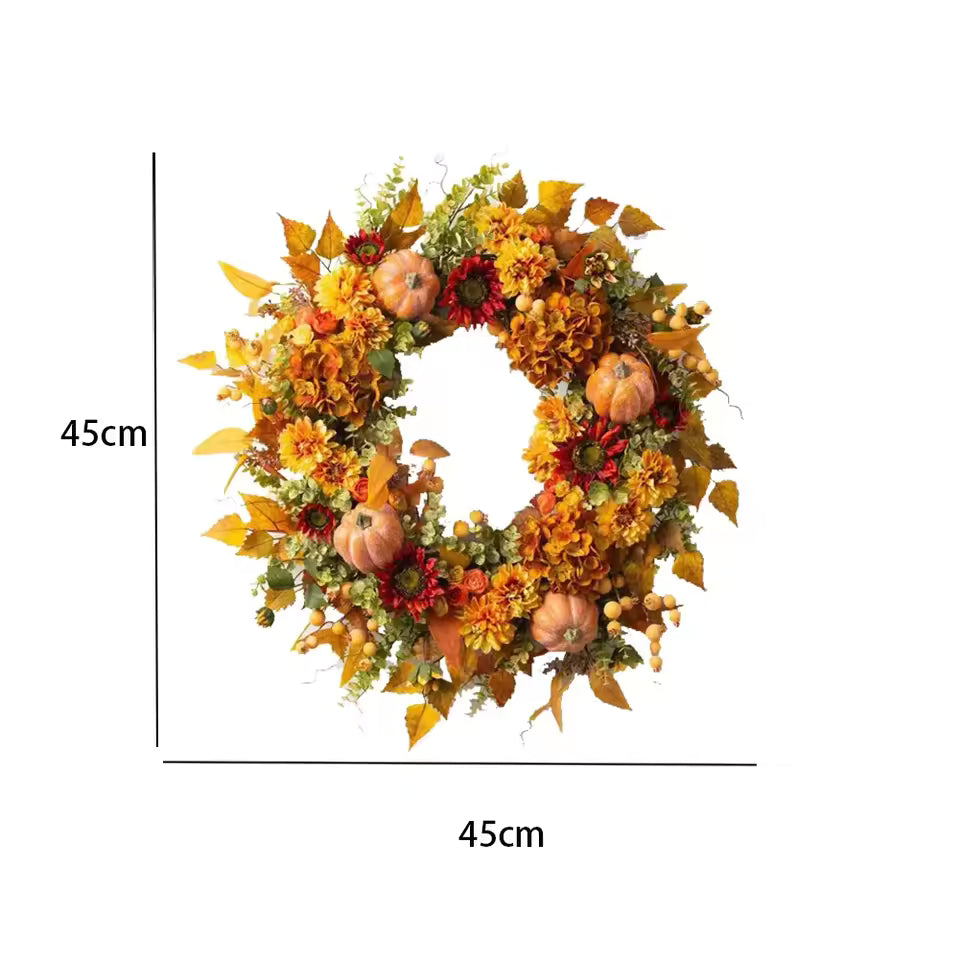Autumn Harvest Pumpkin & Berry Door Wreath